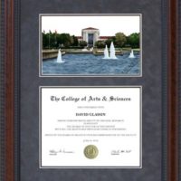 Diploma Frame with University of Houston (UH) Campus Lithograph