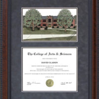 Diploma Frame with Licensed Rose-Hulman Campus Lithograph