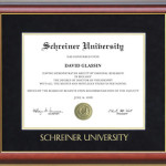 Schreiner University Diploma Frame with Embossed Suede Mat
