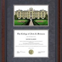 Diploma Frame with Licensed St. Mary's University Campus Lithograph
