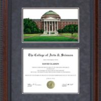 Southern Methodist University (SMU) Frame with Campus Lithograph