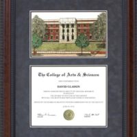 Sul Ross State University (SRSU) Diploma Frame with Campus Lithograph