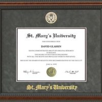 St. Mary's Diploma Frame with Gray Suede Mat & Gold Embossing