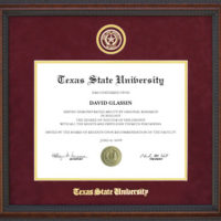Texas State Diploma Frame with Embossed School Seal