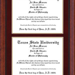 Texas State Double Diploma Frame