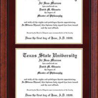 Texas State Double Diploma Frame