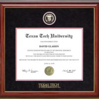 Texas Tech Diploma Frame with Red Accents