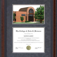 Tarleton State University Diploma Frame with Campus Lithograph