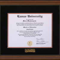 Lamar University Logo Diploma Frame