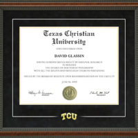 TCU Diploma Frame with Embossed Suede Mat