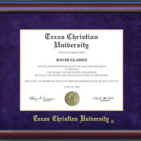 TCU Diploma Frame with embossed UltraSuede mat