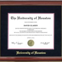 UH Diploma Frame with Gold Embossed Mat