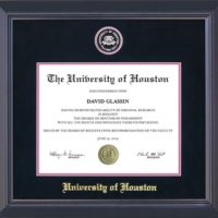 University of Houston Diploma Frame with Suede Mat