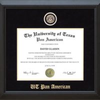 UT Pan American Designer Diploma Frame in Black Suede