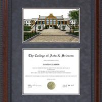 Diploma Frame with Licensed UT Arlington (UTA) Campus Lithograph