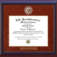 UTSWMC Diploma Frame in Mahogany with Suede Mat