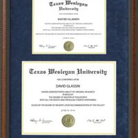 Texas Wesleyan Double Diploma Frame
